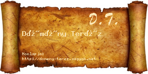 Dömény Teréz névjegykártya